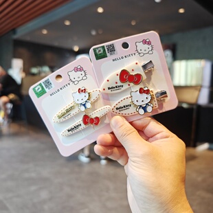 伊藤家正版授权三丽鸥Hello Kitty边夹凯蒂猫刘海夹发夹少女发饰
