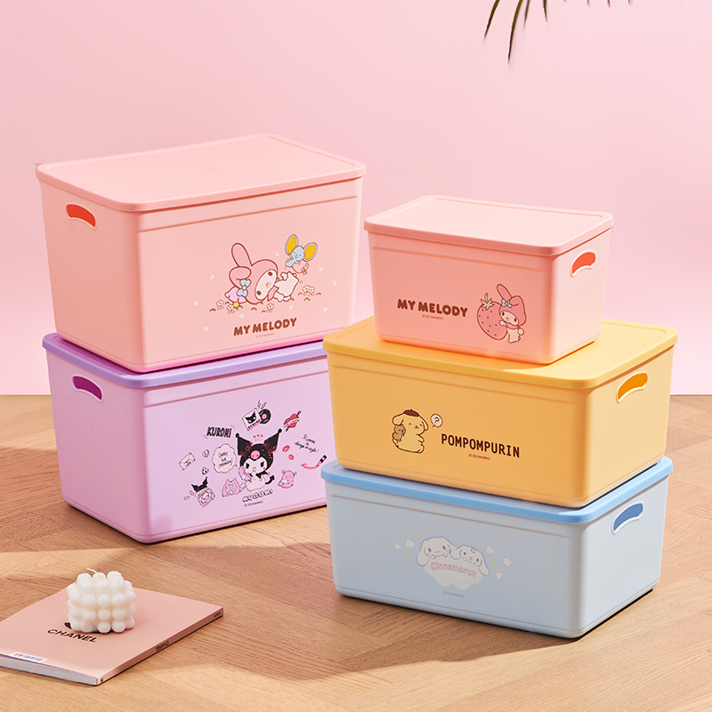 伊藤家正版授权三丽鸥大耳狗塑料桌面收纳箱学生寝室用收纳盒