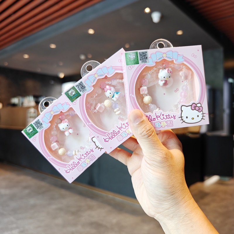 伊藤家正版授权三丽鸥hello kitty石头造型凉感水晶手链饰品