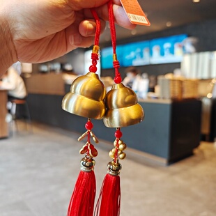 伊藤家2026年小创意铜色葫芦挂饰家具房间装 饰铃铛挂件