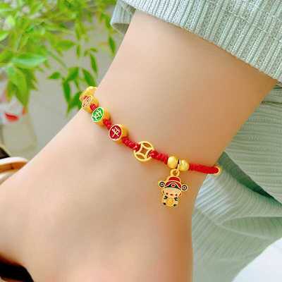 2024爆款精致百搭新脚链女红绳