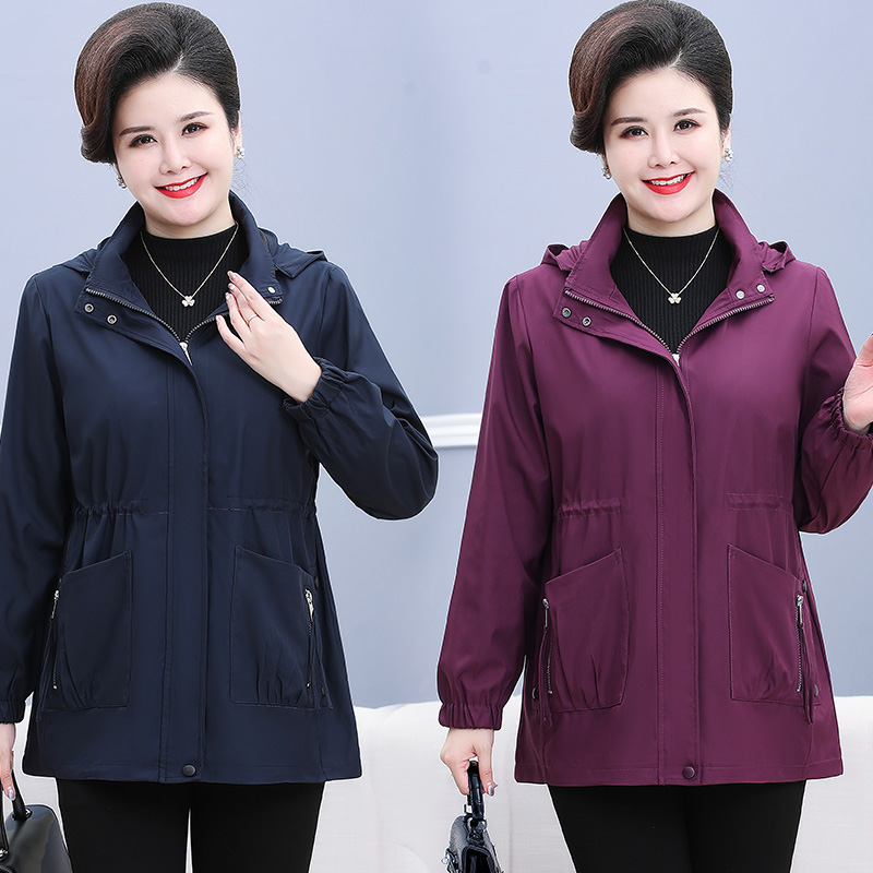 胖妈妈秋装风衣外套大码夹克上衣