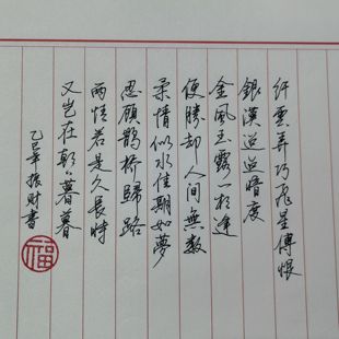 硬笔书法代写行书替写中小学钢笔字真人手写情诗代笔诗词抄写定制