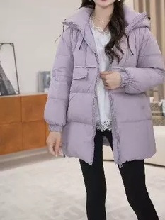 2025新款冬季羽绒服女中长款宽松遮肉白鸭绒保暖时尚加厚百搭外套