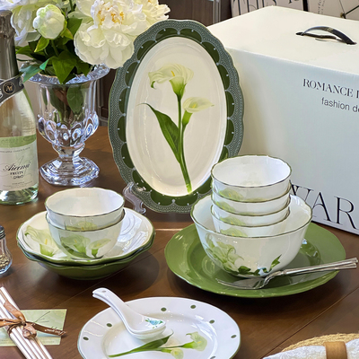 法式马蹄莲陶瓷碗家用餐具套装