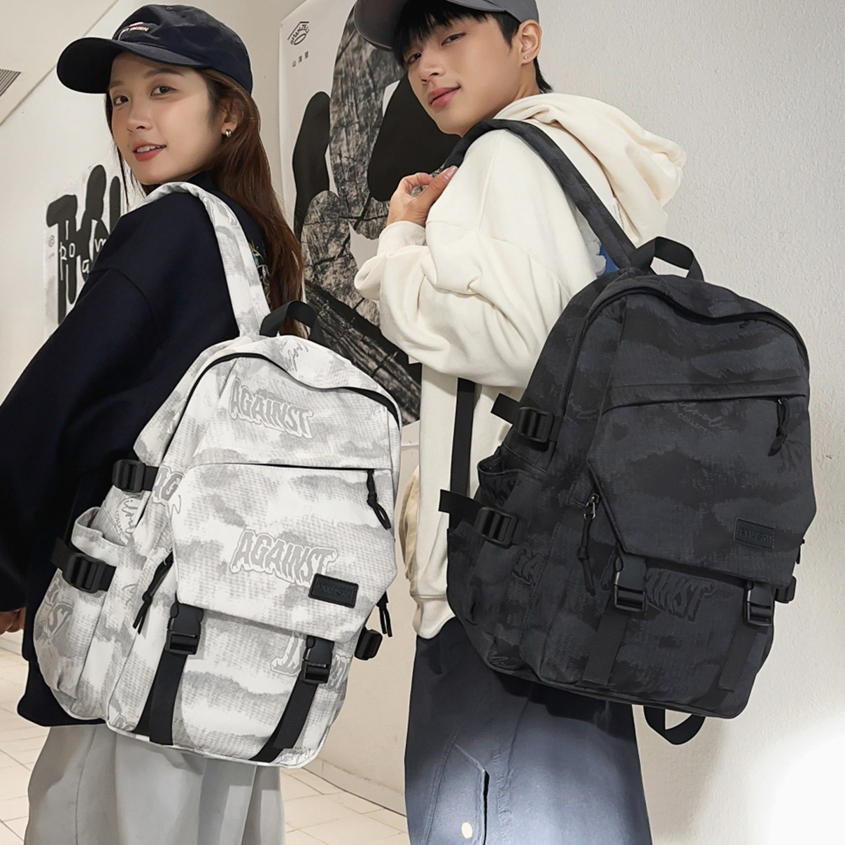 书包女生初中生大容量儿童双肩背小学生潮酷高中大学生旅行包背包