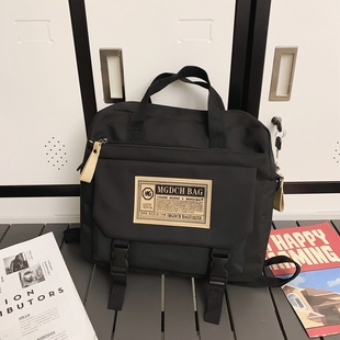 书包女生初中生补课包中学生高中简约小双肩包加厚电脑包旅行背包