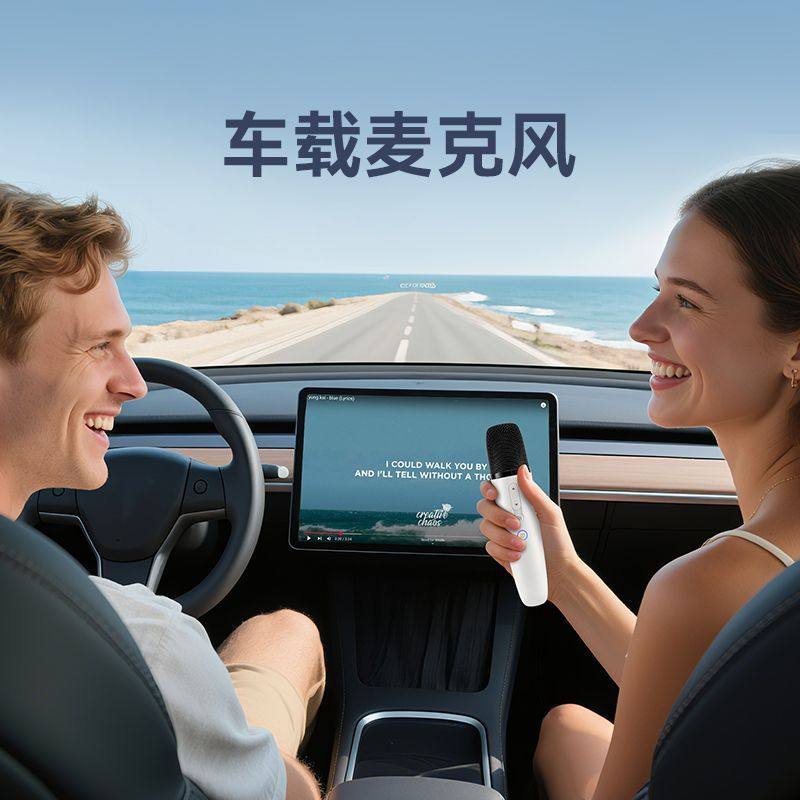 特斯拉model 3 x y毛豆3车载k歌无线麦克风汽车唱歌话筒USB接收器