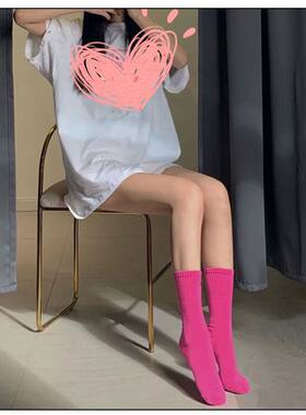 纯色袜子女韩版中筒ins运动