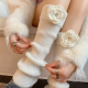 手工花袜套女秋冬季 加厚保暖堆堆袜重工翻边小腿袜复古唯美腿套女