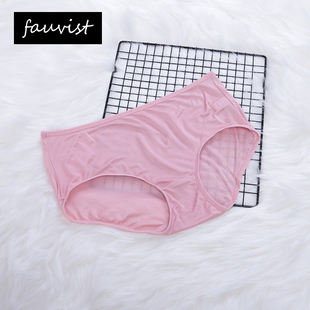 fauvist 42针超细精品丝中腰全真丝内裤女裆部双层桑蚕丝短裤自留
