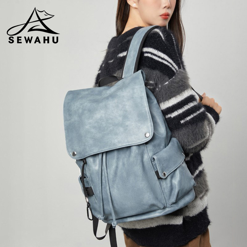 男女同款双肩包通勤商务电脑男士背包大容量旅行皮质新款学生书包