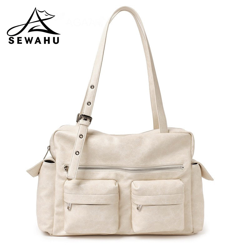 休闲腋下单肩包女学生百搭高级感手提包大容量通勤电脑皮质托特包