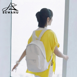 杨紫同款高级感小众双肩包女大学生通勤上班电脑背包皮质女生书包