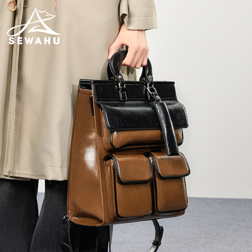 SEWAHU双肩包高级感小众通勤背包