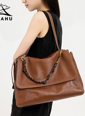 通勤公文包女双肩包皮质2025新款大容量小众上班单肩斜挎电脑背包