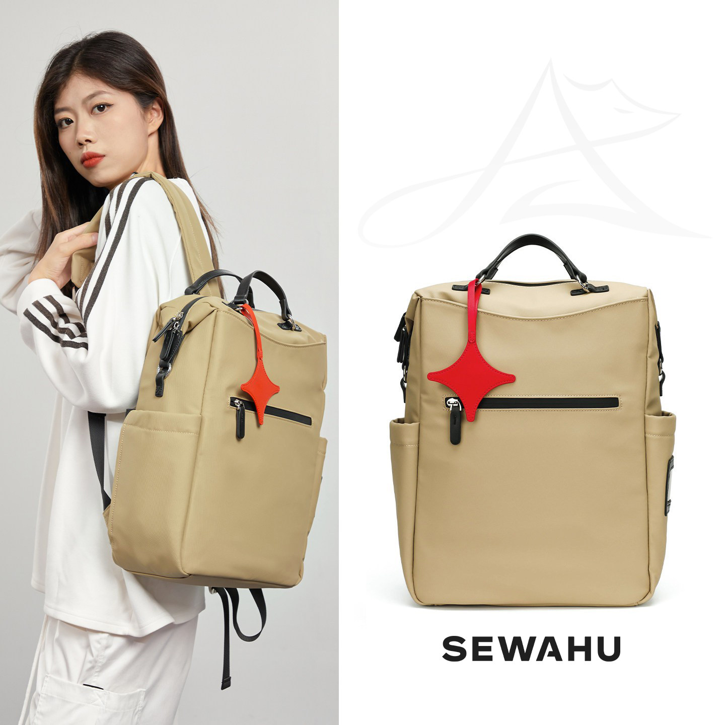 双肩包女商务上班通勤电脑背包防水女款2026新款高级感小众不撞款