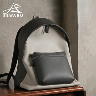 旅行双肩包2025新款男女大容量上班通勤电脑背包男士皮质商务书包