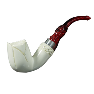 海泡石原石斗 花开富贵斗 银圈装饰片带专用皮盒大师作品HP402