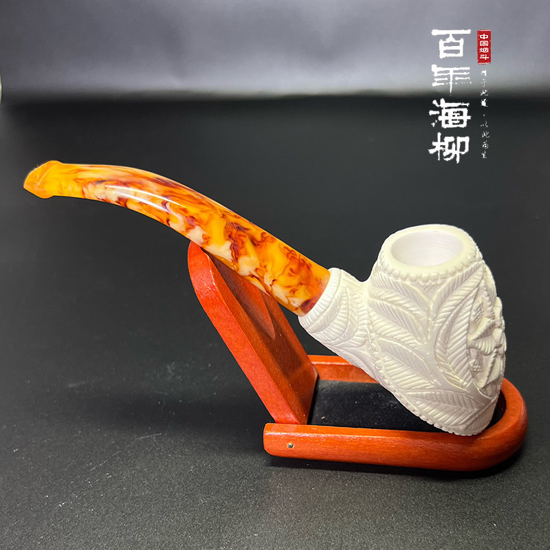 土尔其原装进口海泡石烟斗 原石做高3.5 手工烟斗 满雕花斗HP527