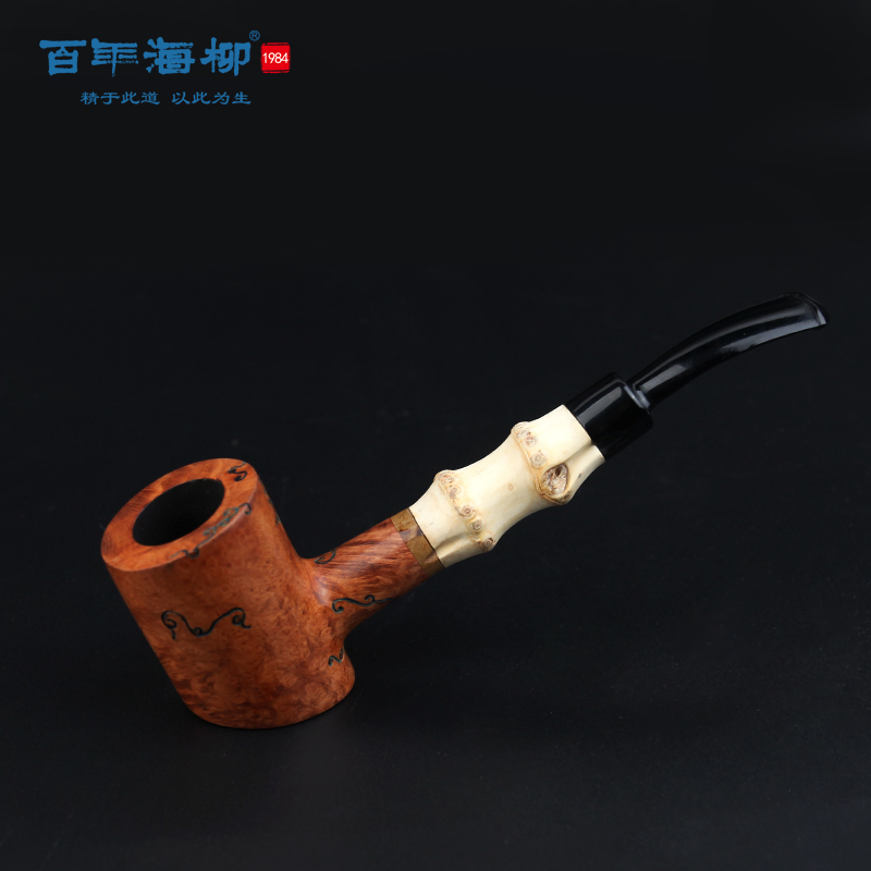 石楠木烟斗可订做直斗桌面斗竹节斗柄时尚美观高大上dz05