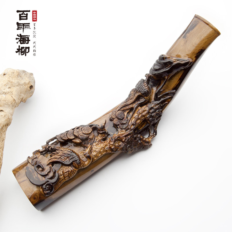 百年海柳血柳活柳松鹤延年寓意长寿循环过滤烟嘴送长辈DK004