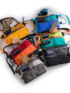 巴塔撞色斜挎包潮牌街头单肩包男女户外防水小包多功能机能手机包