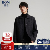 BONI 商务羊毛外套VFO80001B 茄克翻领休闲夹克衫 堡尼秋冬新品 男士