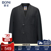 堡尼新品 休闲外套FS582271C 茄克男士 商务夹克衫 国风羊毛混纺短款