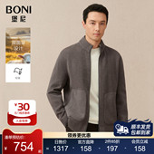 堡尼新品 商务夹克立领双面穿羊毛混纺短款 茄克休闲外套TFS38031B