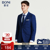 堡尼西服套装 格纹上装 男士 西装 BONI 商务正装 修身 西裤 AH168001A