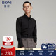 正装 BONI 衬衫 男士 堡尼春秋新品 商务衬衣八字领纤维混纺休闲长袖