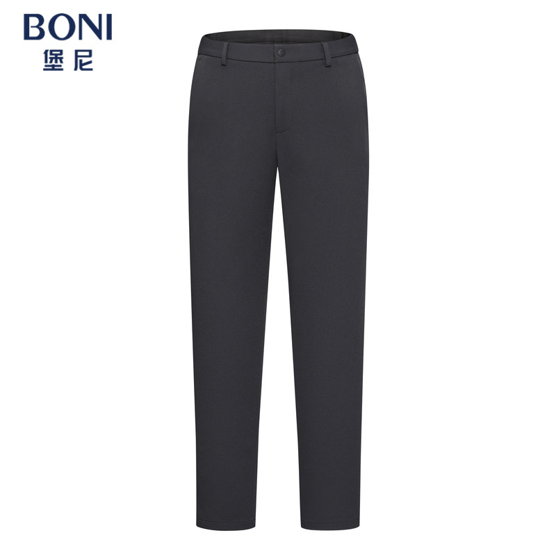 BONI/堡尼秋冬新品净色羊毛混纺休闲裤轻商务长裤裤装男KU680461A