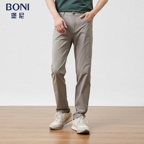 BONI/堡尼2023春夏新品棉混纺牛仔裤男士时尚修身休闲裤KP236A11B