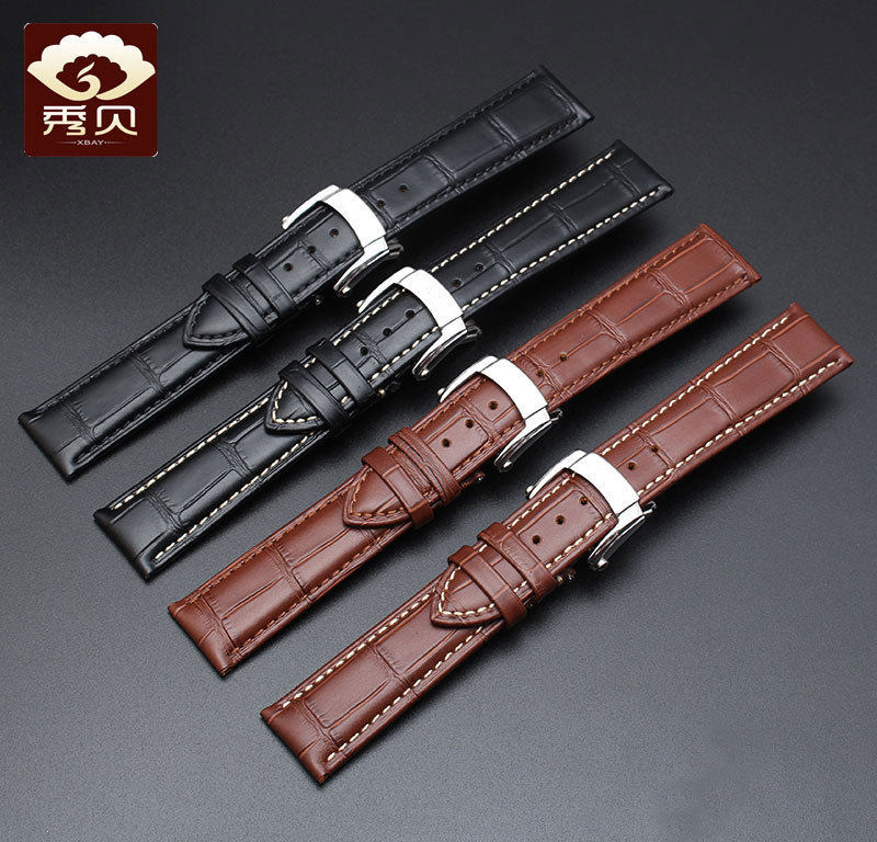 秀贝真皮手表带 适配百达翡丽5227G-001 格拉苏蒂 萧邦手表配件20