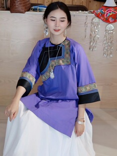 2024新款民族风特色刺绣服装苗族服装上衣短款修身女