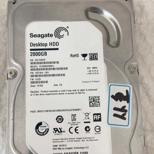 希捷 2TB 台式机硬盘，型号 ST2000DM001，3.--议价商品