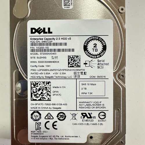 DELL 0FVX7C ST2000NX0433 2T SA--议价商品