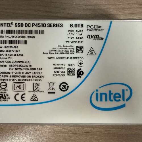 英特尔 SSD DC P4510 8TB 2.5寸U.2 N--议价商品