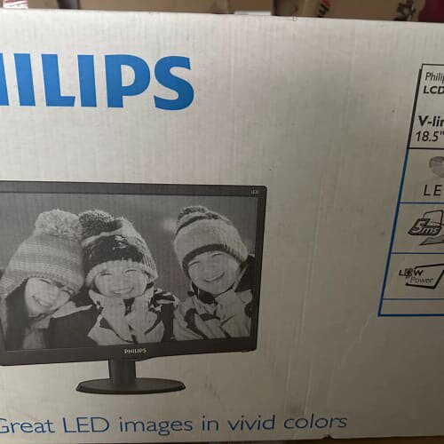 193V5L显示器，18.5寸LED显示屏，黑色，全新未拆封--议价商品