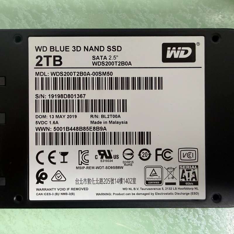 WD/西部数据 BLUE 3D NAND 2TB 2.5寸S--议价商品