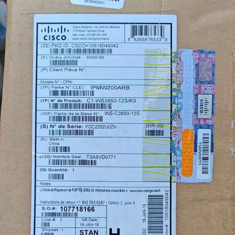 Cisco思科全光口三层交换机 WS-C3850-12S-S--议价商品