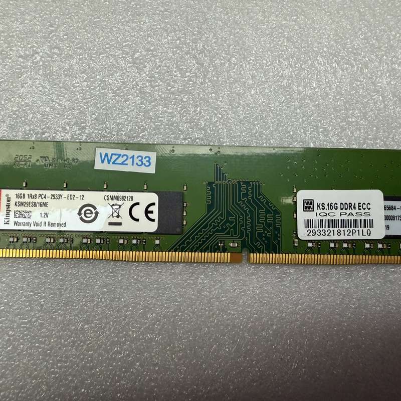 金士顿16g 2933 1Rx8 ECC内存 DDR4，成色--议价商品