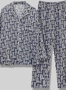 2025新款睡衣男款长袖棉绸夏薄款大码宽松两件套家居服莫代尔Y164