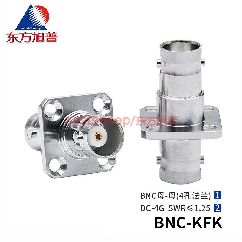 东方旭普 射频连接器 BNC-KKF  Q9-KKF 4孔法兰面板固定 BNC-KFK,电子元器件市场,转接头,淘宝优惠券,粉丝福利购,淘宝优惠卷
