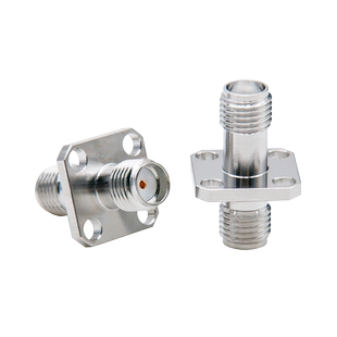 东方旭普 高频连接器 SMA-KFK-11 SMA母转母 双阴 4孔法兰固定18G