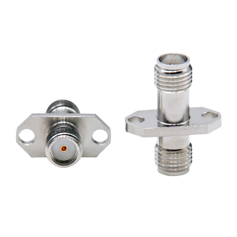 东方旭普 射频连接器 SMA-KFK-10 SMA母转母 2孔法兰固定穿墙 18G