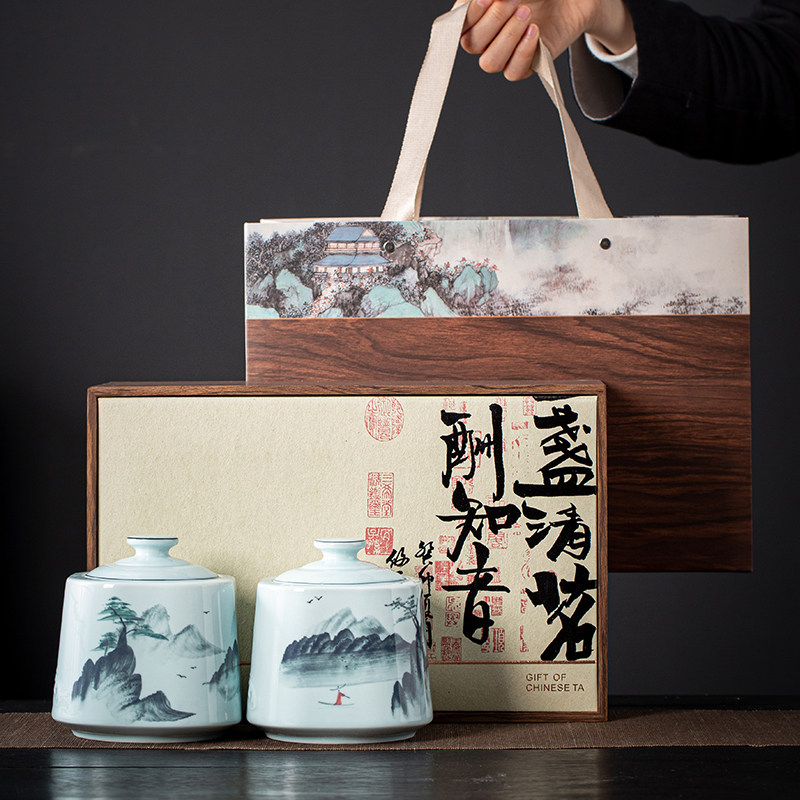 高档茶叶包装盒空礼盒装空盒半斤陶瓷红茶绿茶普洱存茶罐礼品盒子