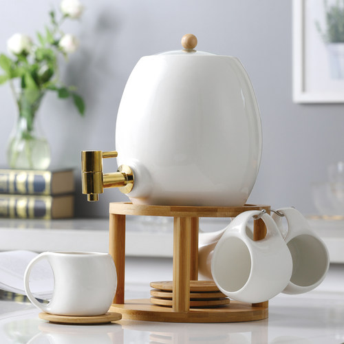 轻奢陶瓷冷水壶具果汁耐高温大容量凉水壶杯子客厅凉白开套装家用