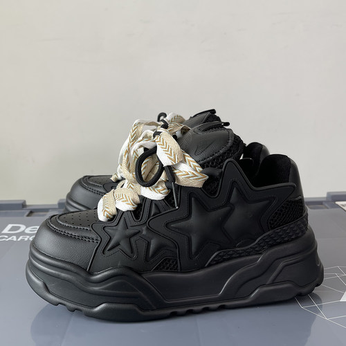 2024新款星星鞋黑武士复古厚底增高百搭ins网红潮牌运动鞋男款潮